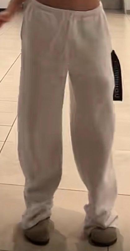 white relaxed fit cotton sweatpants