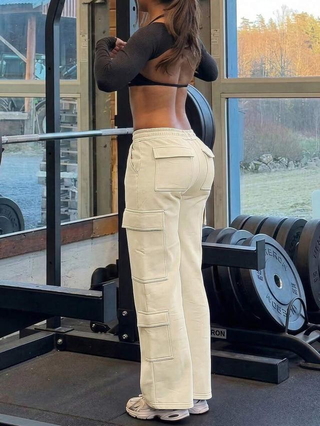 women's casual pocket straight loose fit cargo pants