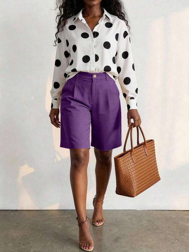 bamglimmer deep purple casual city break versatile shorts