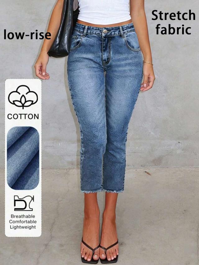light wash distressed capri length skinny jeans