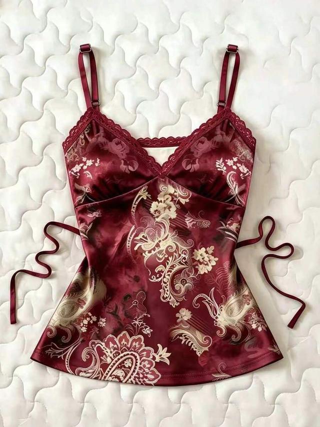 women's summer casual floral print camisole top