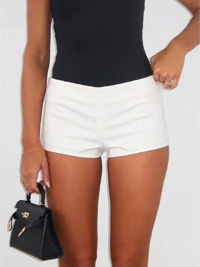 white low rise micro mini booty shorts