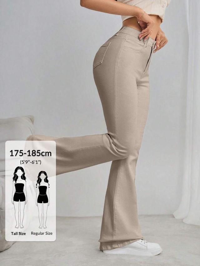 beige flared casual tall women jeans