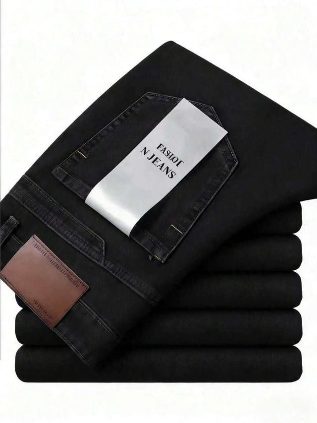 men's slim fit black cotton denim jeans