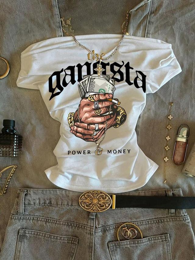 islasuriya women's casual printed white t-shirt