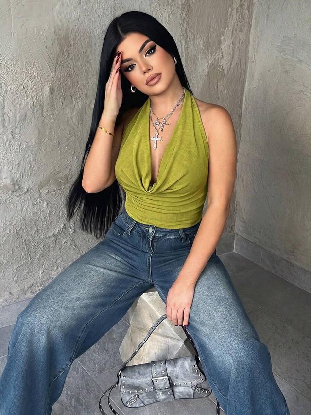dayanna comas women scoop neck sleeveless cropped y2k top