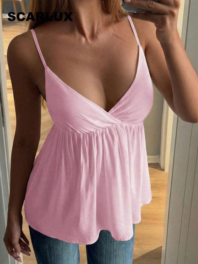 pink adjustable spaghetti strap cami top
