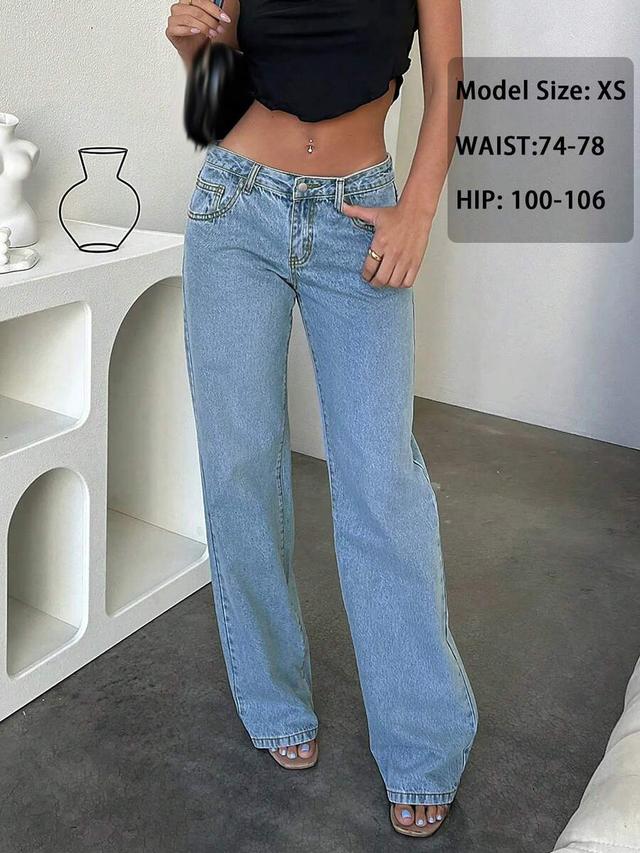 light wash low rise straight leg denim jeans
