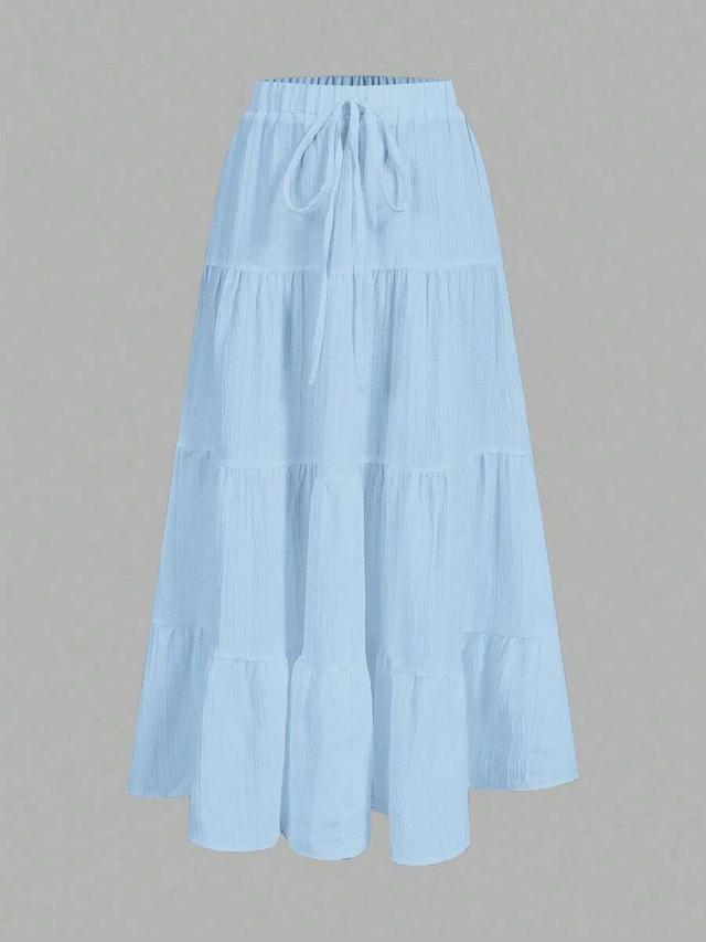 light blue casual tiered cake skirt
