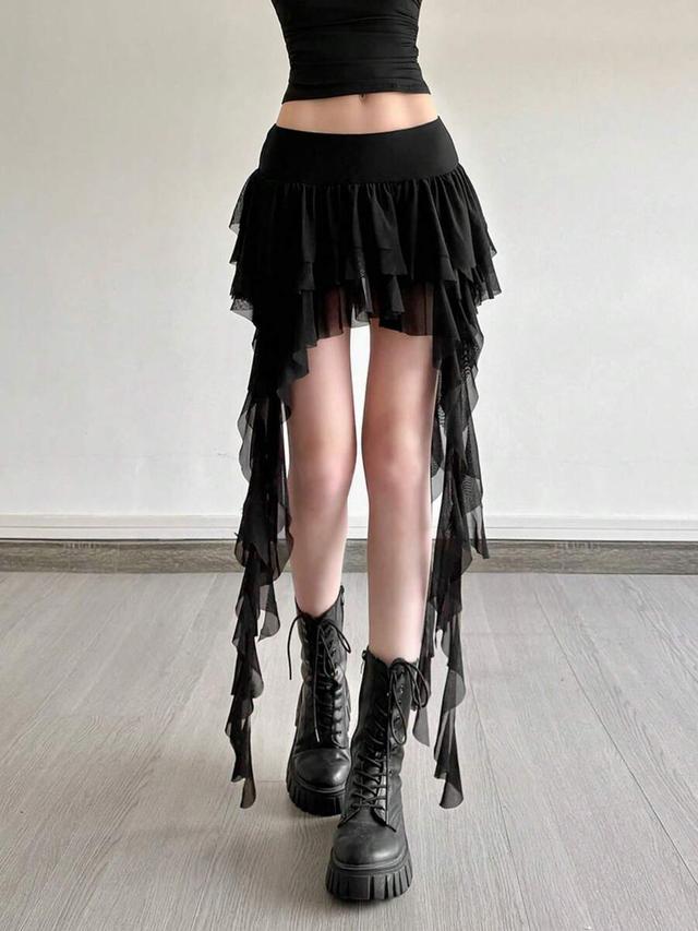 top dazzle high waist versatile asymmetrical design short skirt