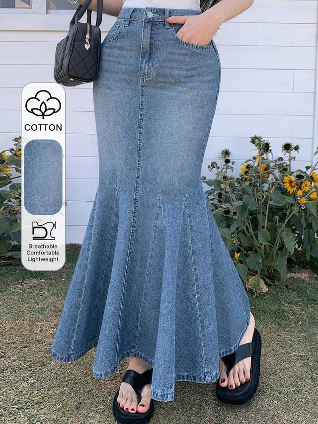 dazy women's regular waist denim a-line skirt