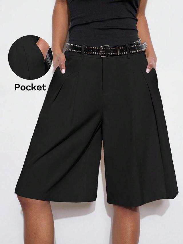 maija women's casual loose wide leg black trousers