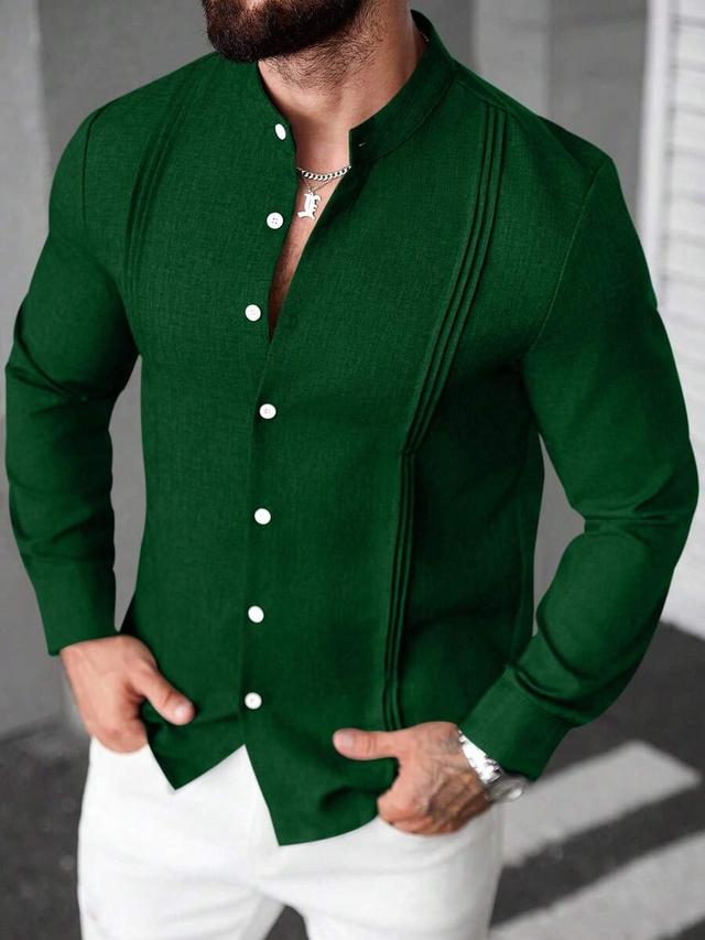 dark green long sleeve button down shirt