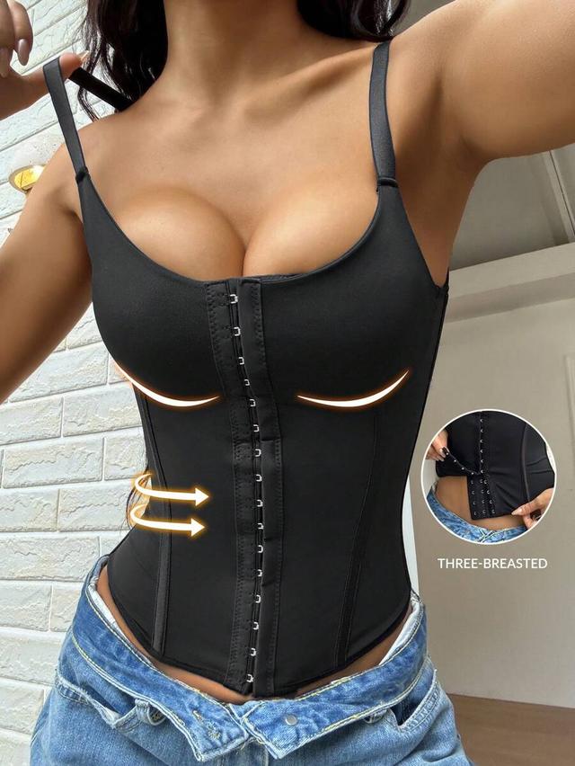 black corset camisole with boned back