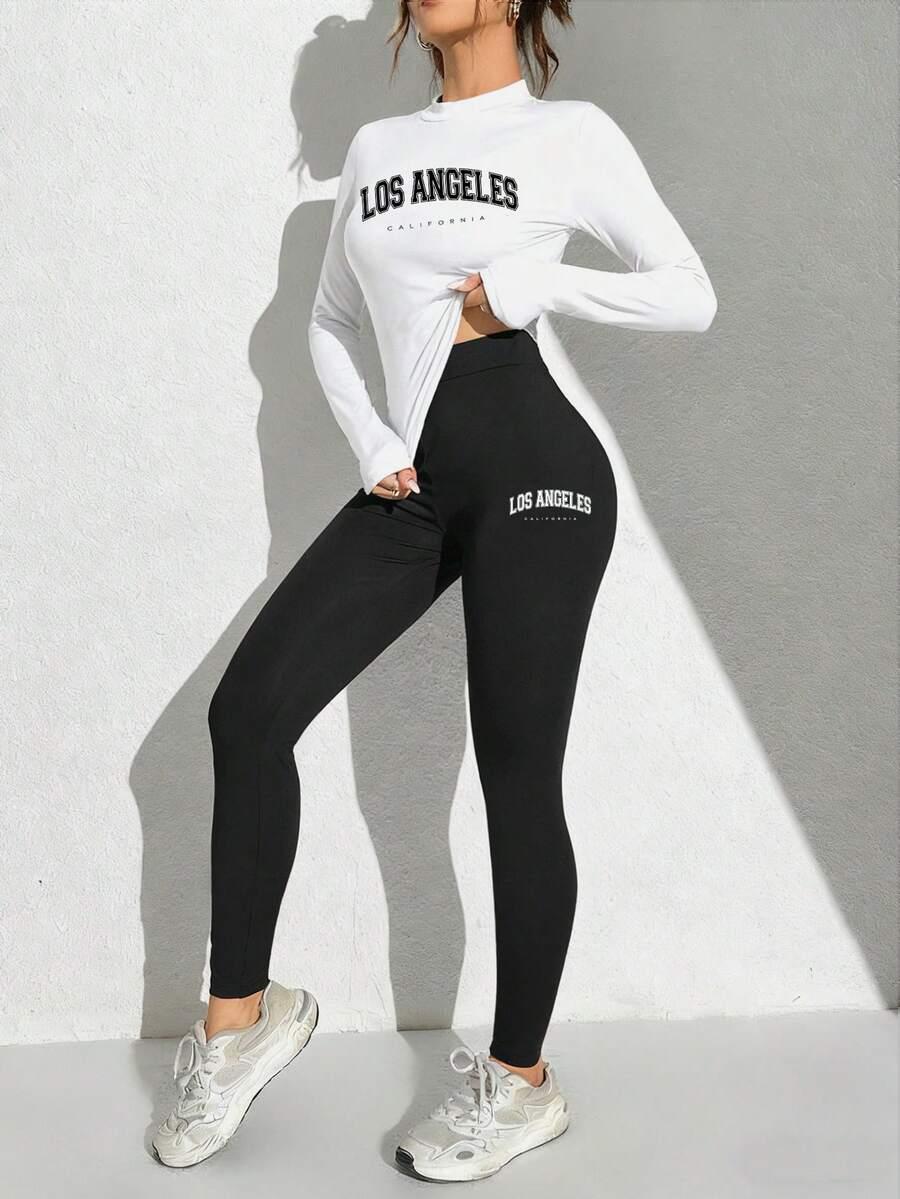 women's los angeles graphic long sleeve set