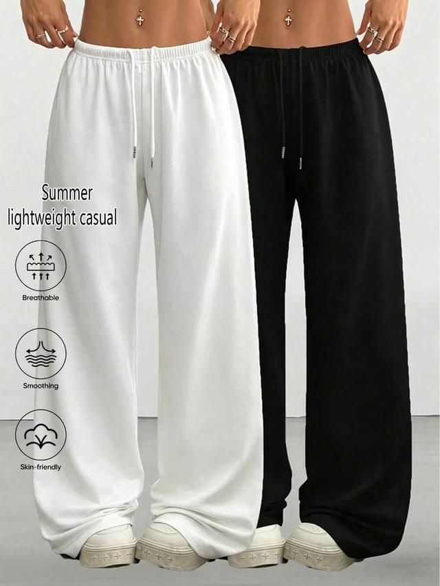 black women's casual white wide leg sweatpants