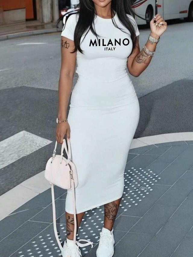 white cotton jersey midi bodycon dress