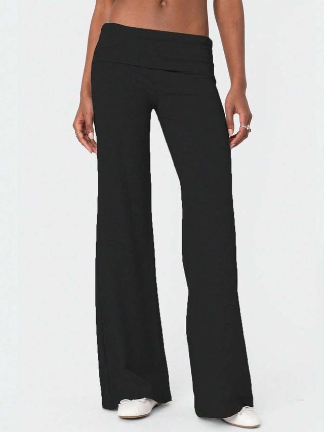 fold over black yoga lounge pants
