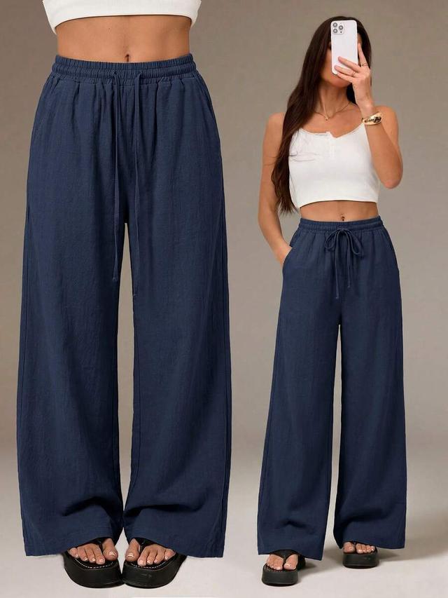 bohemian minimalist washed 100% cotton wide leg pants