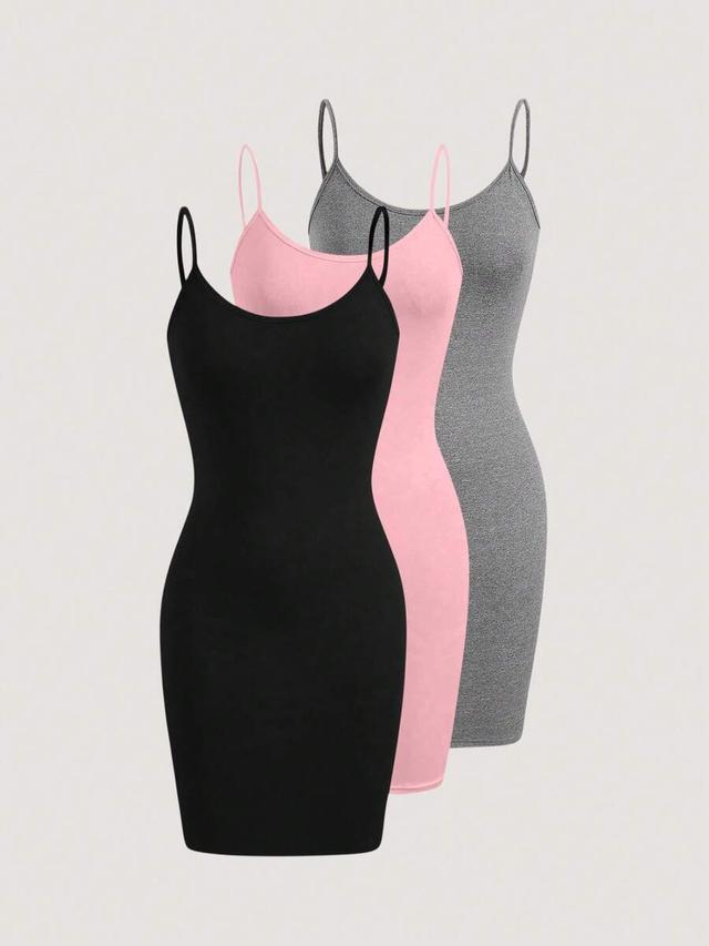 grey daily bodycon mini cami dress