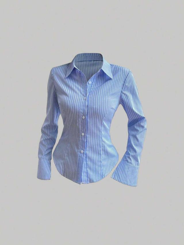 sweetra solid color slim fit striped button-front shirt
