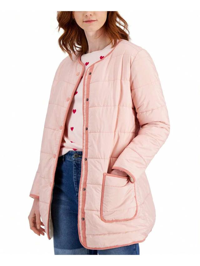 style and co reversible quilted pink jacket