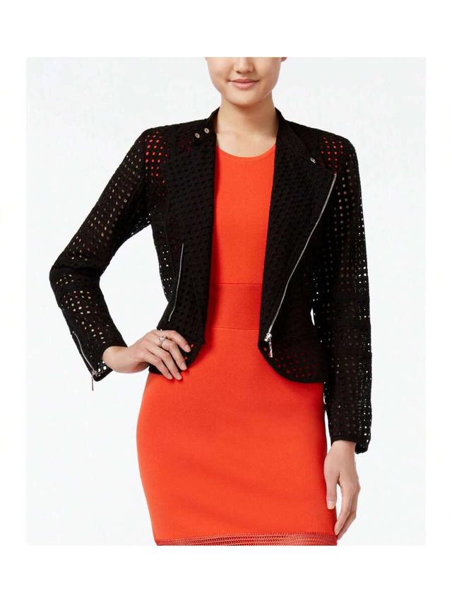 black eyelet moto jacket