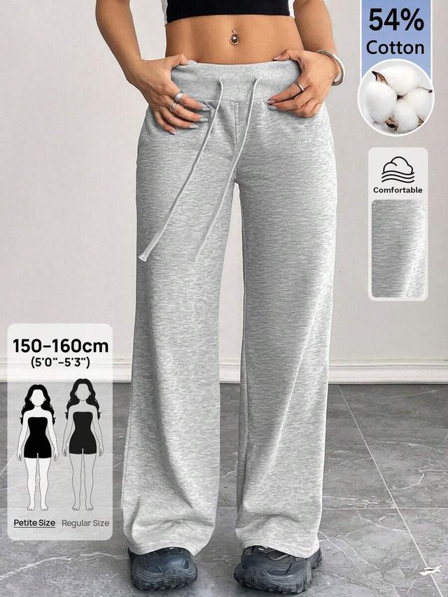 grey knit low-rise wide-leg sweatpants