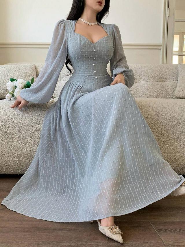 feyla new romantic waist-cinching textured polka dot dress