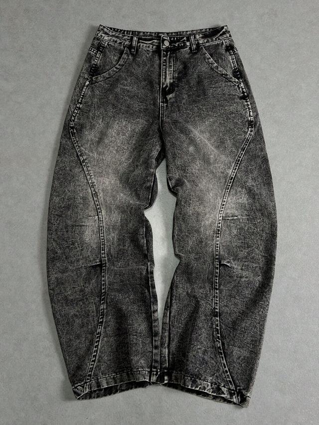 manfinity zone917 acid wash baggy straight leg jeans