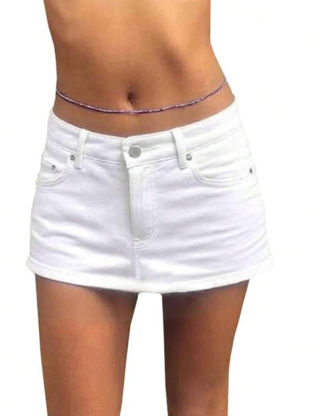 white denim mini skirt