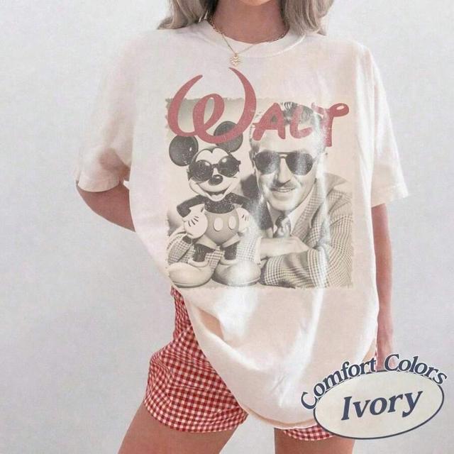 ivory walt disney mickey mouse retro oversized ivory t-shirt