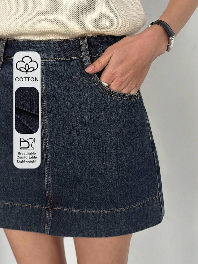 dazy women's summer straight casual denim mini skirt