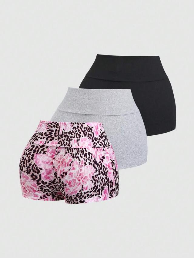 black leopard print ultra-short high-waist shorts