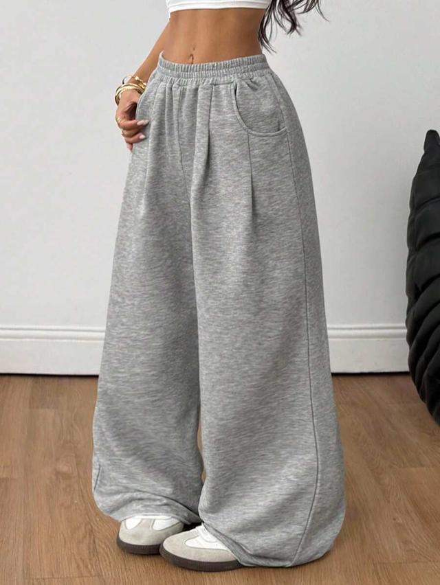 grey textured casual baggy trousers