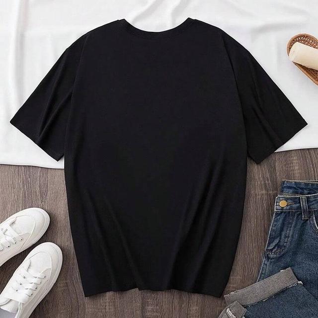 plain black cotton crew neck t-shirt