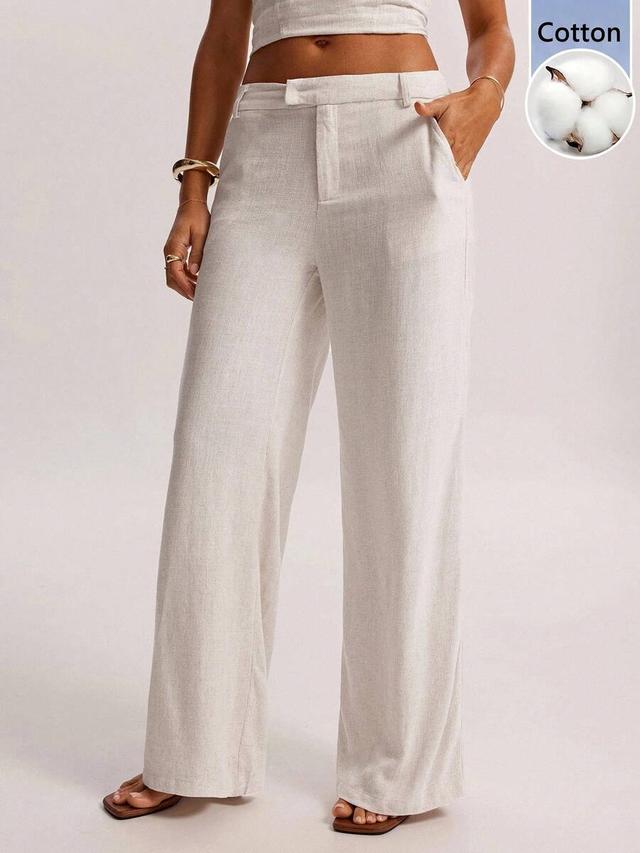 textured solid color loose casual long pants