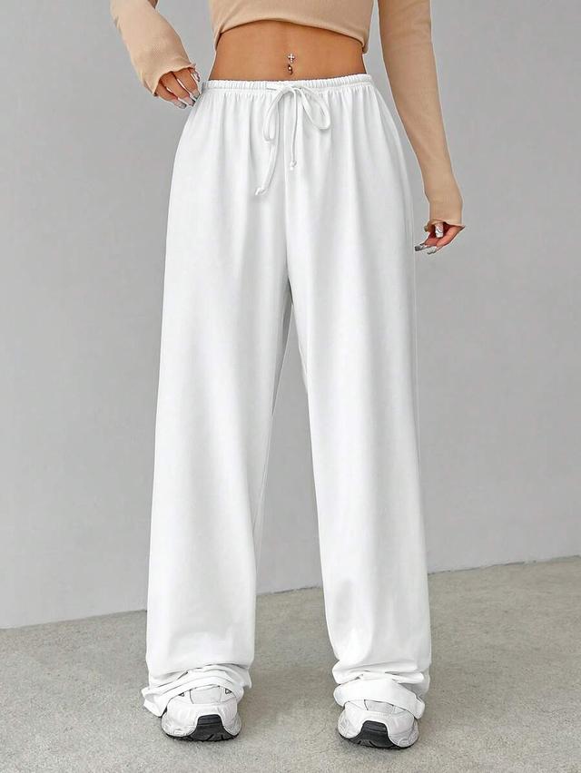 white knitted baggy lounge pants