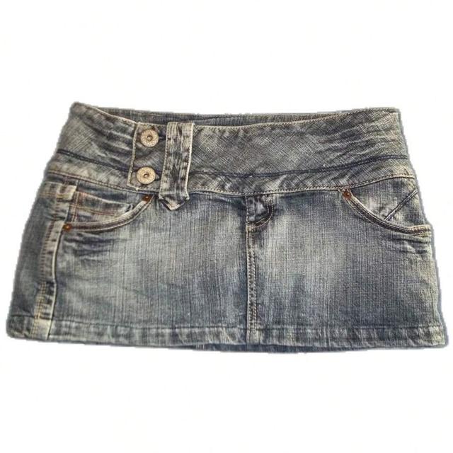 y2k light blue denim low waist mini skirt