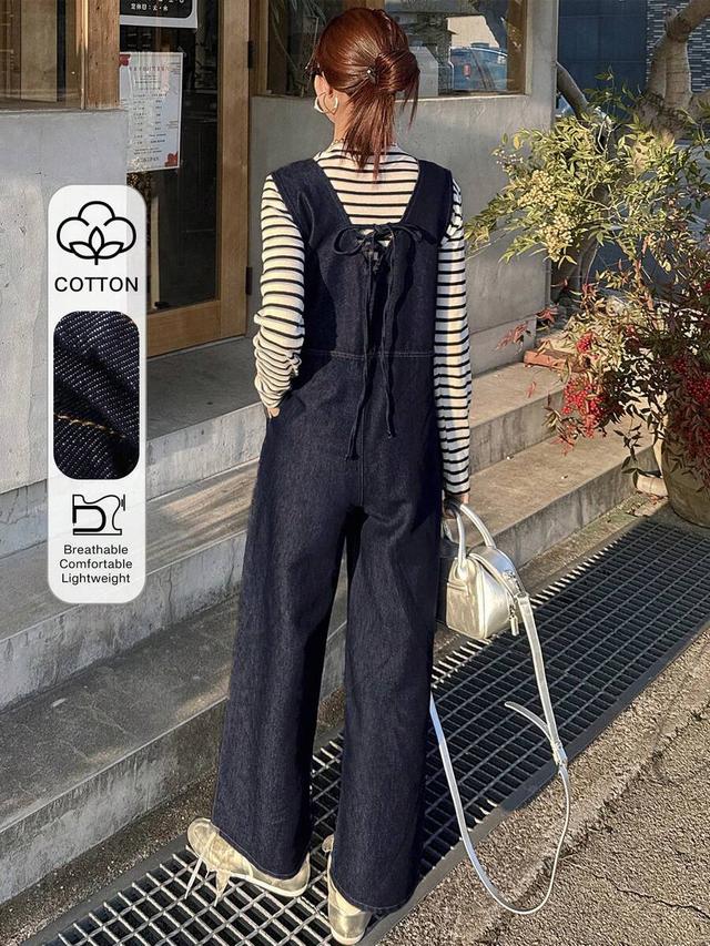 dark wash denim bib pants jumpsuit