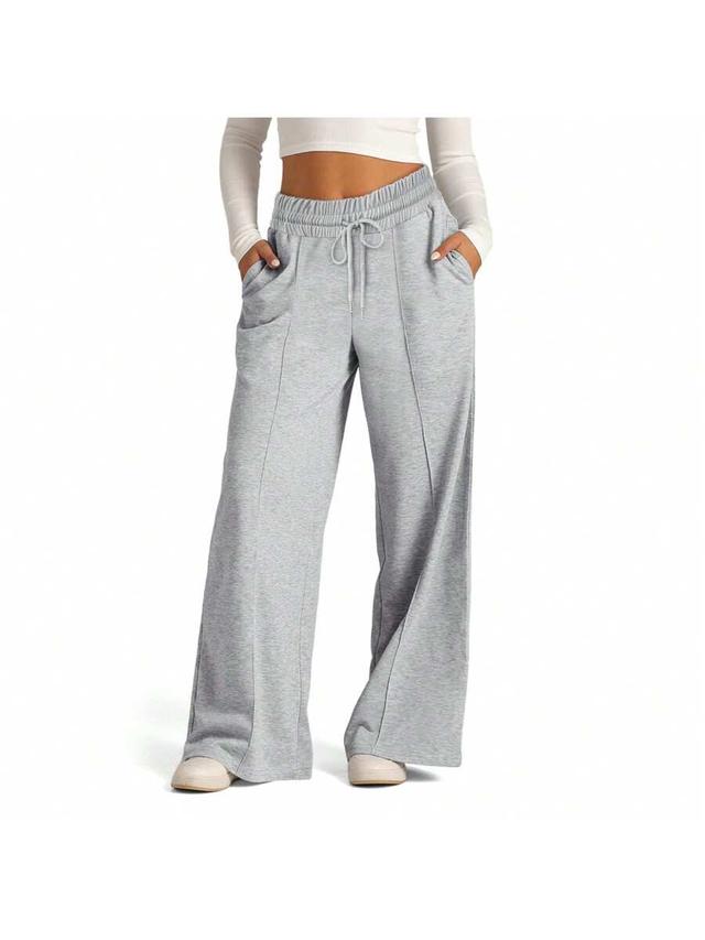 women's drawstring waist relaxed fit casual sweatpants