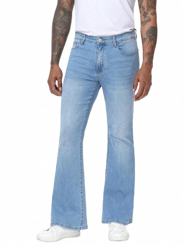 light blue denim flare bell bottom jeans
