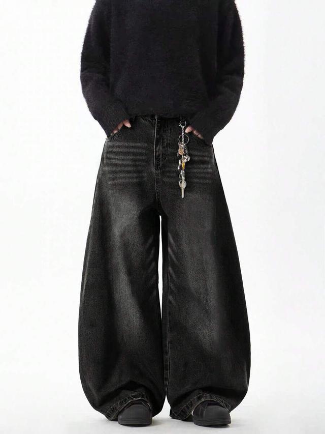 justice brother vintage washed loose fit wide leg jeans