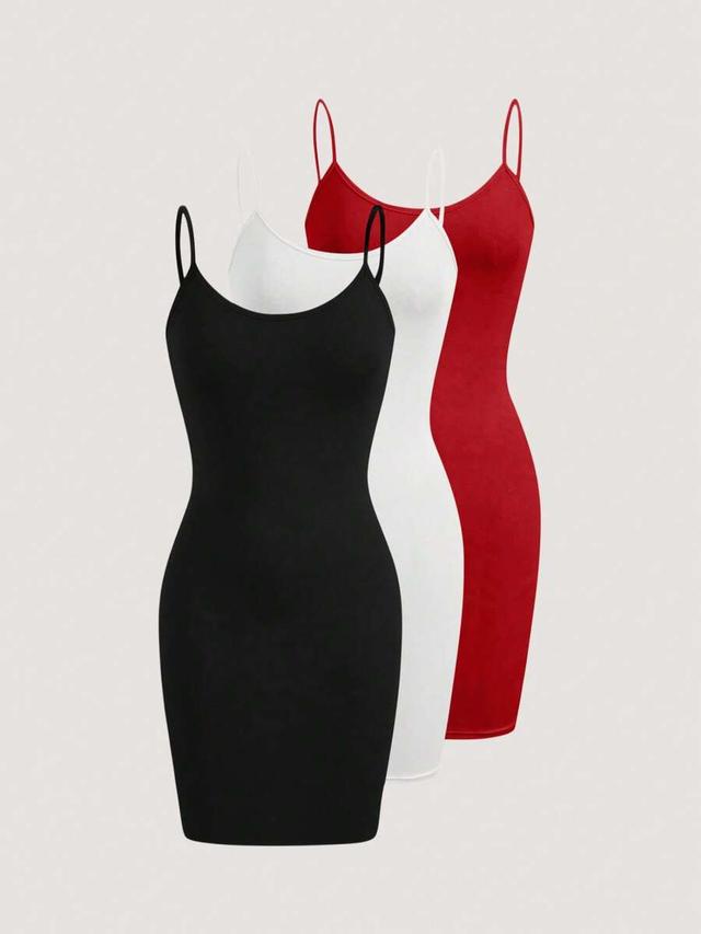 white olithes summer casual solid color slim strap dress