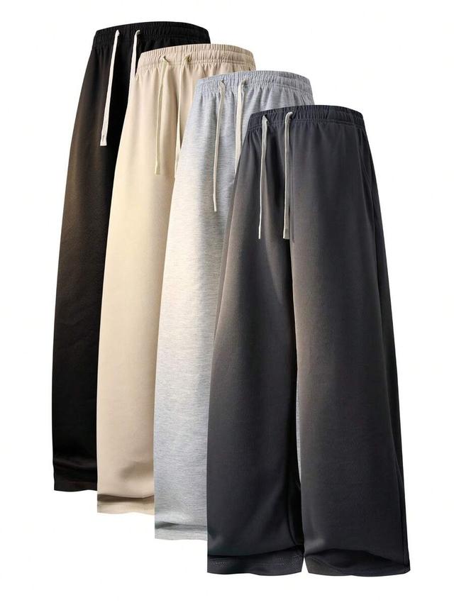 black straight leg casual sports pants