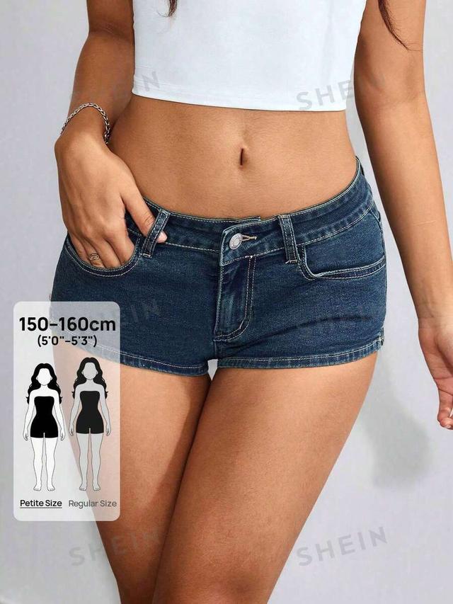low waist mini denim shorts