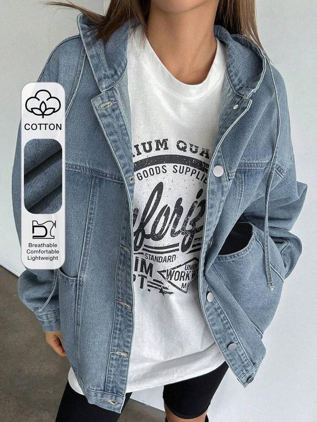 light wash denim hooded jacket