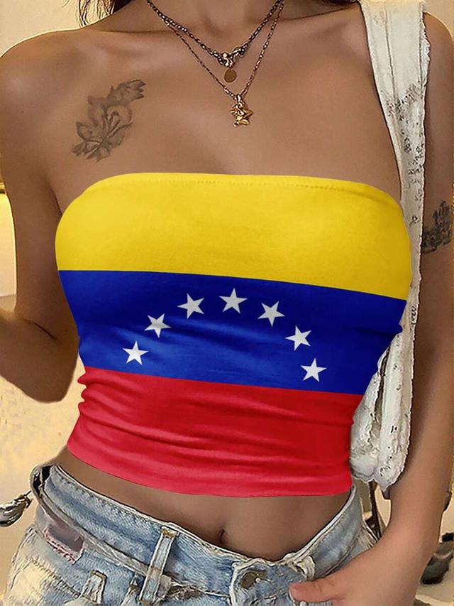 venezuela flag print tube tank top