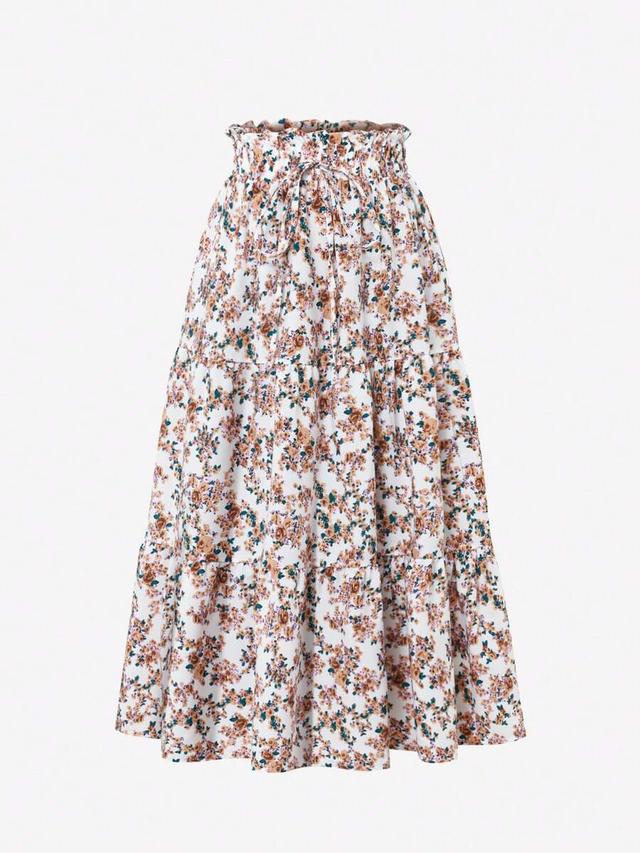 women summer casual vacation flowy floral skirt