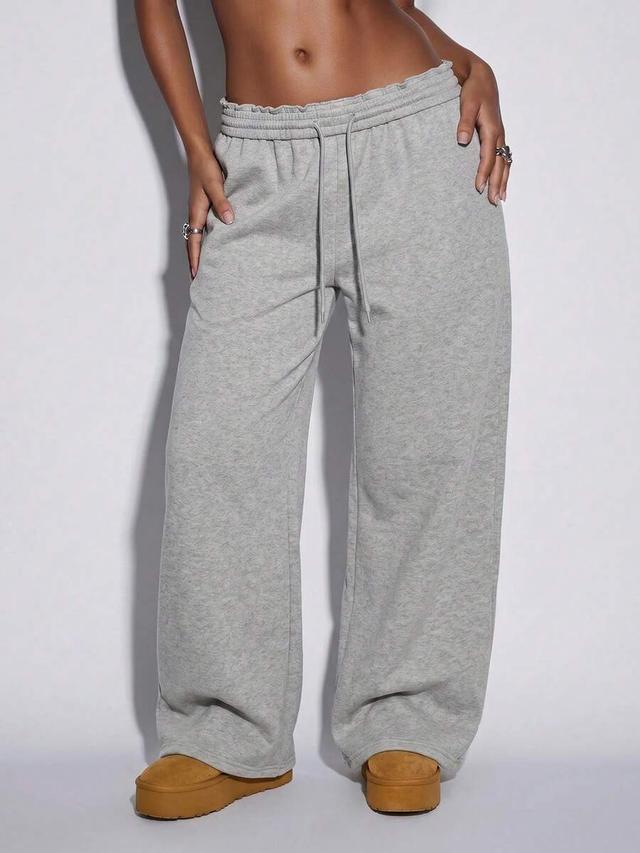 light grey drawstring waist casual sporty sweatpants